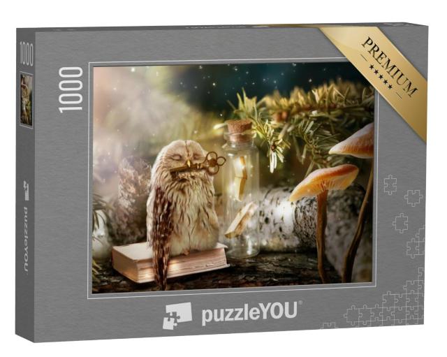 Puzzel 1000 stukjes „De uil, bewaker van geheimen“