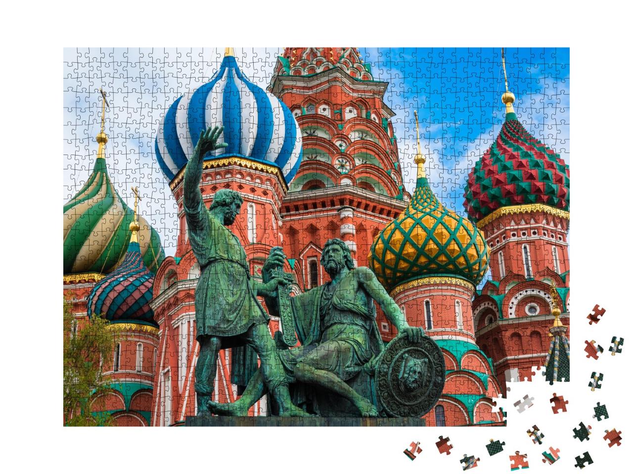 Puzzle 1000 Teile „Die Basilius-Kathedrale auf dem Roten Platz in Moskau, Russland“