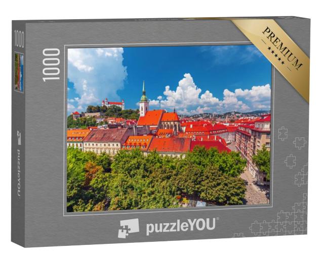 Puzzel 1000 stukjes „Uitzicht over het oude centrum van Bratislava, Slowakije“