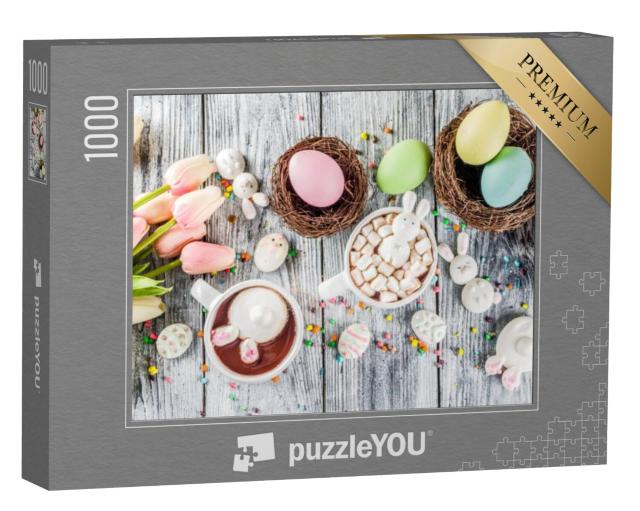 Puzzel 1000 stukjes „Paaseieren en cacao“