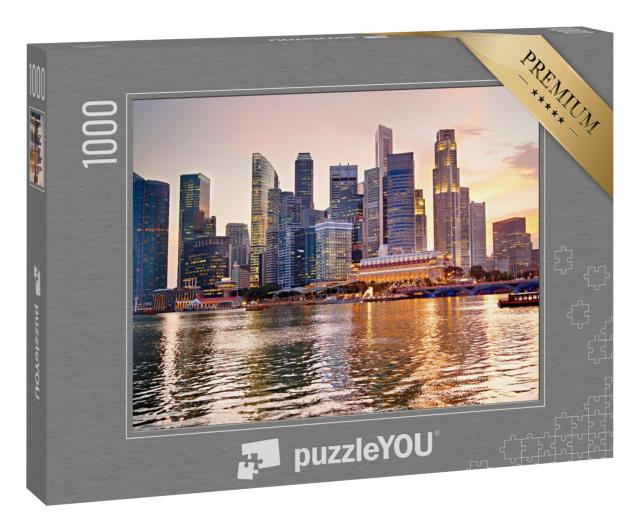 Puzzle „Skyline von Singapur bei Sonnenuntergang“