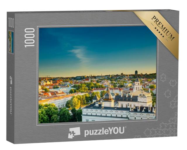 Puzzel 1000 stukjes „Vilnius 's avonds in de zomer, Litouwen“