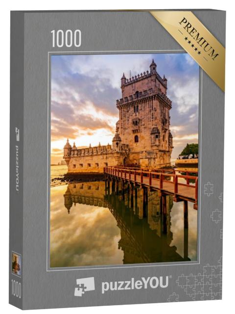 Puzzel 1000 stukjes „Toren van Belem in een idyllische zonsondergang, Lissabon, Portugal“