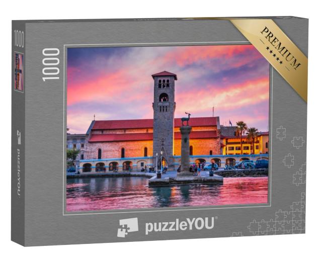 Puzzel 1000 stukjes „Prachtige zonsondergang op Rhodos, Griekenland“