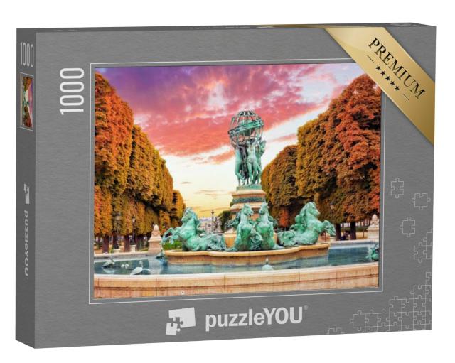 Puzzel 1000 stukjes „Fontaine de l'Observatoire: Luxemburgse tuin in Parijs“