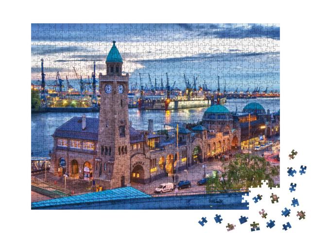 Puzzle 1000 Teile „Hamburger Hafen, Deutschland“