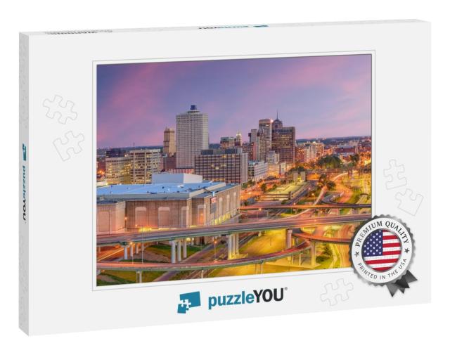 Memphis, Tennessee, USA Downtown Skyline At Twilight... Jigsaw Puzzle