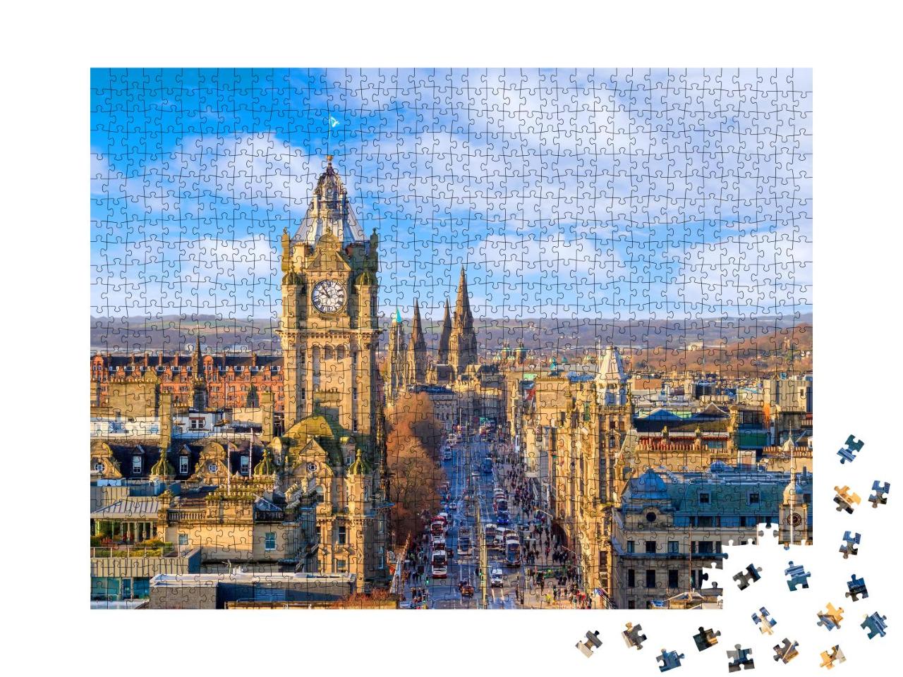 Puzzle 1000 Teile „Altstadt Edinburgh und Edinburgh Castle in Schottland UK“