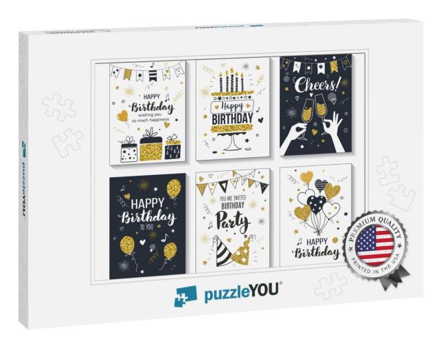 Happy Birthday Greeting Card & Party Invitation Templates... Jigsaw Puzzle
