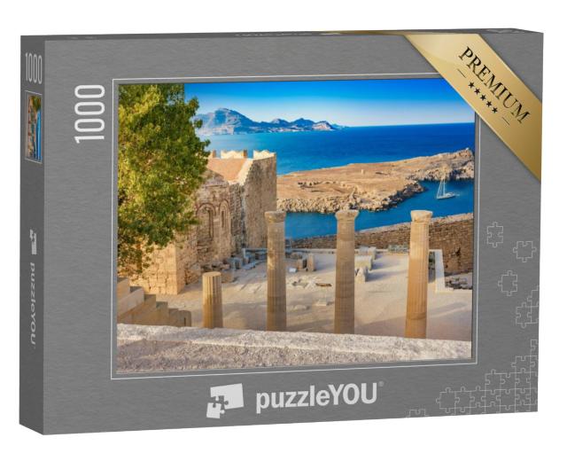 Puzzel 1000 stukjes „Akropolis van Lindos, Rhodos, Griekenland“