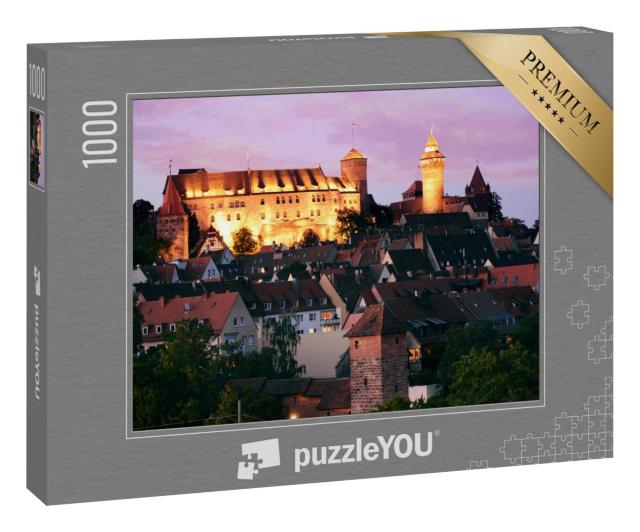 Puzzle 1000 Teile „Kaiserburg und Altstadt von Nürnberg bei Nacht“