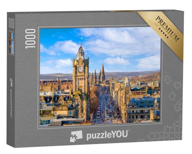 Puzzel 1000 stukjes „Edinburgh Old Town en Edinburgh Castle in Schotland UK“