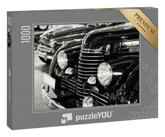Puzzle 1000 Teile „Oldtimer, schwarz-weiß“