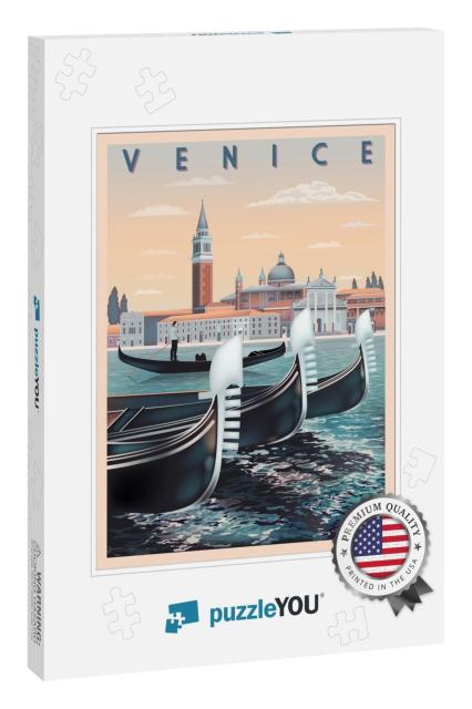 Early Morning in Venice, Italy. Travel or Post Card Templ... Jigsaw Puzzle