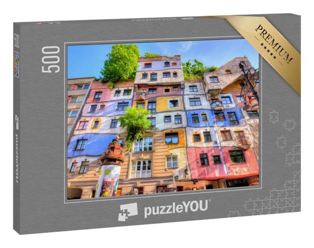 Puzzle 500 Teile „Hundertwasserhaus in Wien, Österreich“