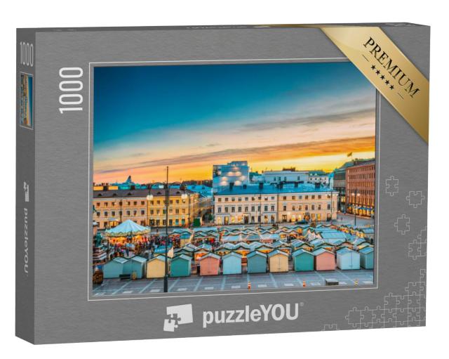 Puzzel 1000 stukjes „Avond kerstmarkt in Helsinki“