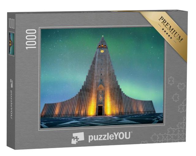 Puzzel 1000 stukjes „Grootste kerk van IJsland: Hallgrímskirkja in Reykjavík“