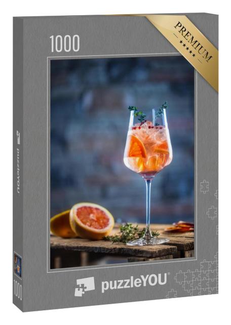 Puzzle 1000 Teile „Cocktail mit tropischen Früchten, rotem Pfeffer, Kräutern und Eis“