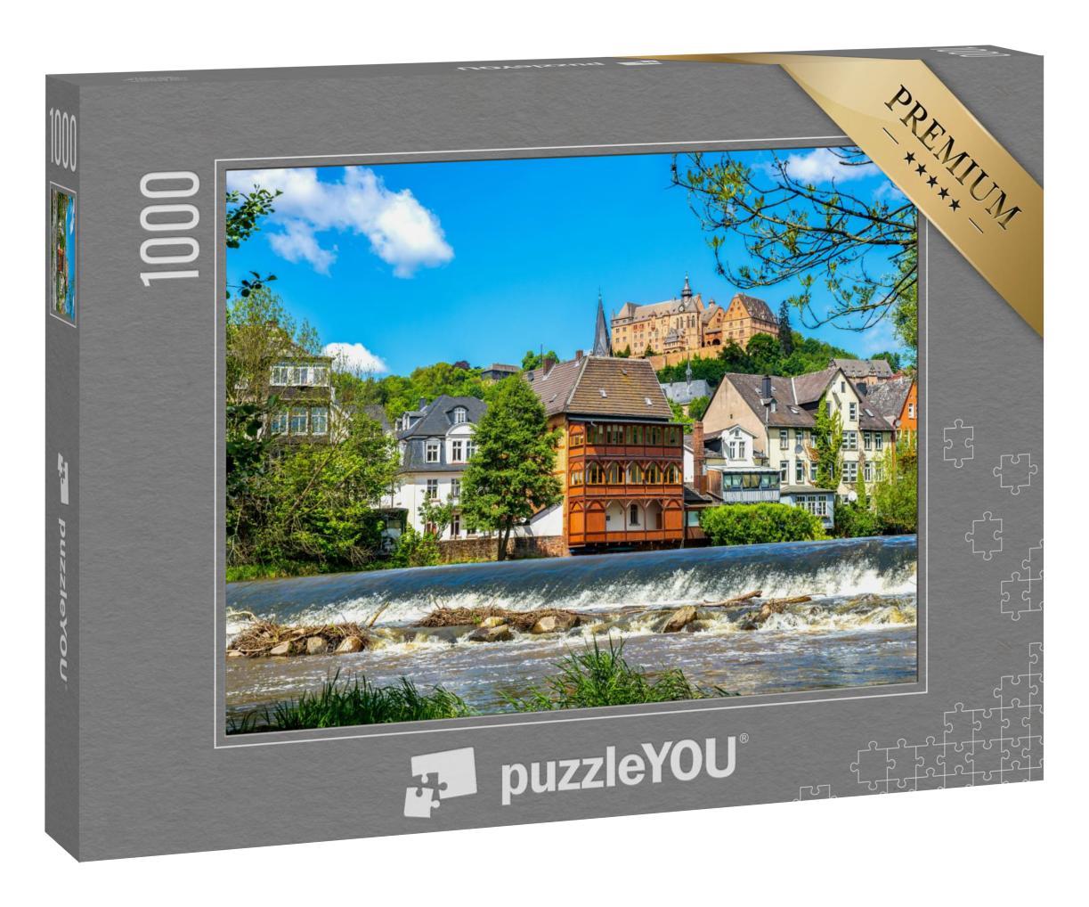 Puzzle 100 Teile „Marburg an der Lahn, Altstadt, Deutschland“