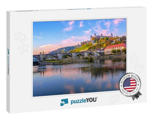 Wurzburg, Bavaria, Germany, View of the Marienberg Fortre... Jigsaw Puzzle