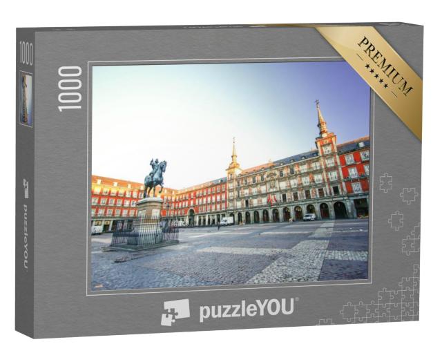 Puzzel 1000 stukjes „Ochtendlicht op het Plaza Mayor in Madrid, Spanje“