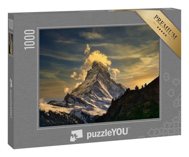 Puzzle 1000 Teile „Schöner Sonnenuntergang am Matterhorn, Zermatt, Schweiz“