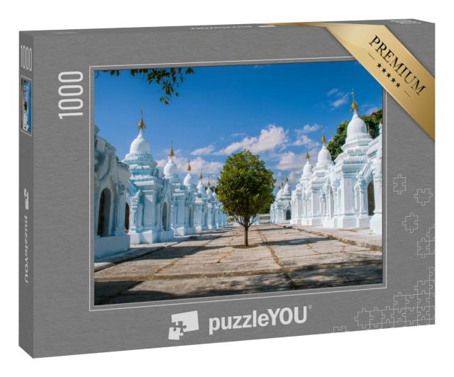 Puzzle 1000 Teile „Atemberaubende Architektu der Kuthodaw-Pagode, Mandalay, Myanmar“
