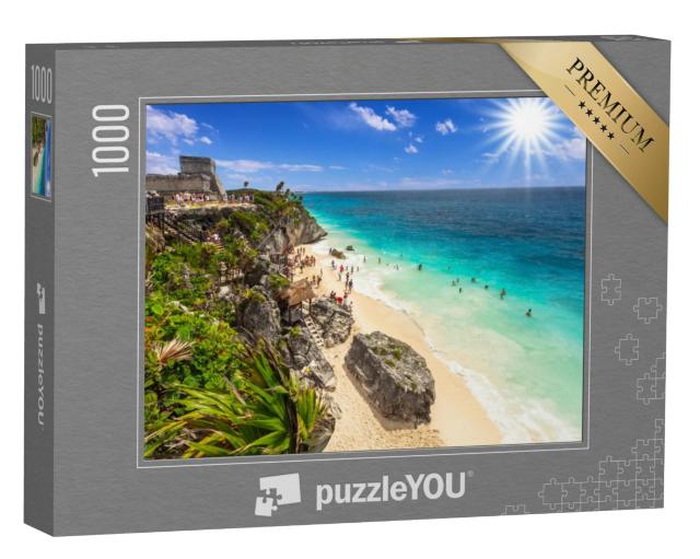 Puzzel 1000 stukjes „Prachtig strand van Tulum aan de Caribische Zee, Mexico“