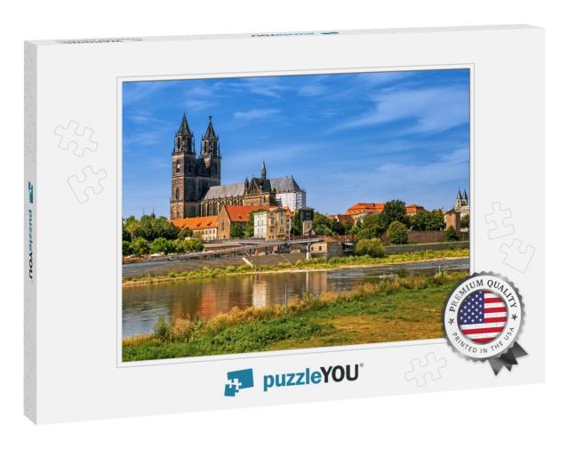 Scenic Panoramic View of Magdeburg Old Town with Magdebur... Jigsaw Puzzle