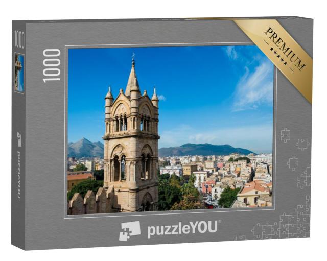 Puzzel 1000 stukjes „Kathedraal van Santa Maria Assunta boven de daken van Palermo, Sicilië“