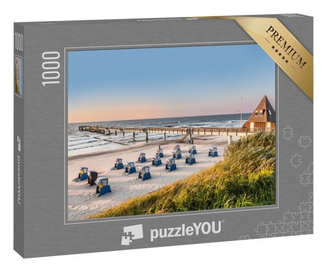 Puzzle 1000 Teile „Strandkörbe: Foto vom frühen Morgen an der Ostsee“