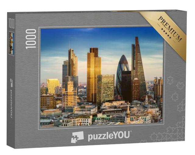 Puzzel 1000 stukjes „Zakenwijk met beroemde wolkenkrabbers, Londen, Engeland“