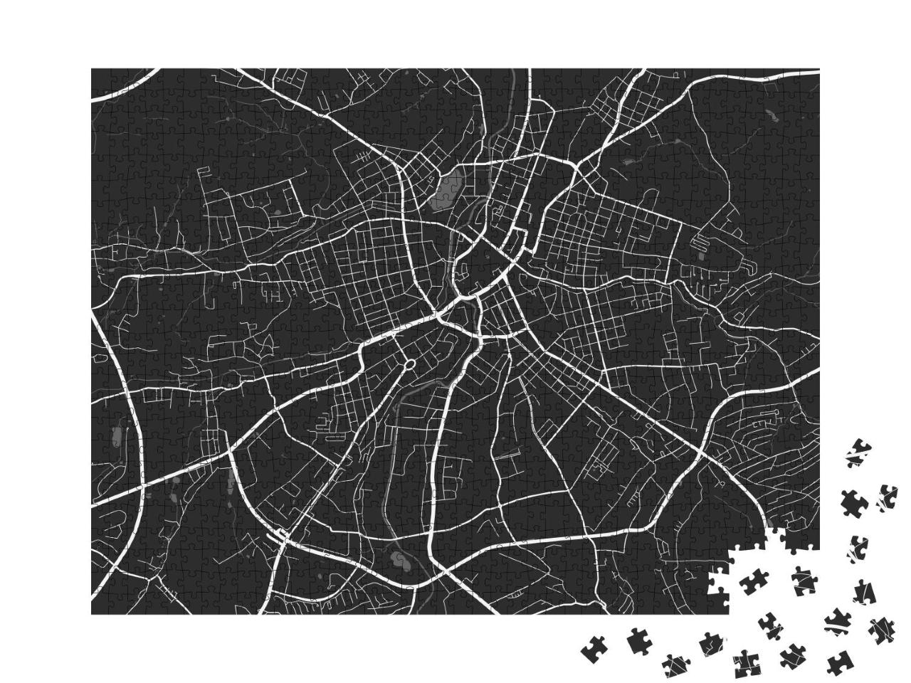 Puzzle 1000 Teile „Vektor-Illustration: Stadtplan von Chemnitz“