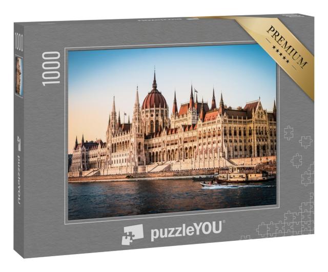 Puzzle 1000 Teile „Ungarisches Nationalparlament und Donau in Budapest, Ungarn“