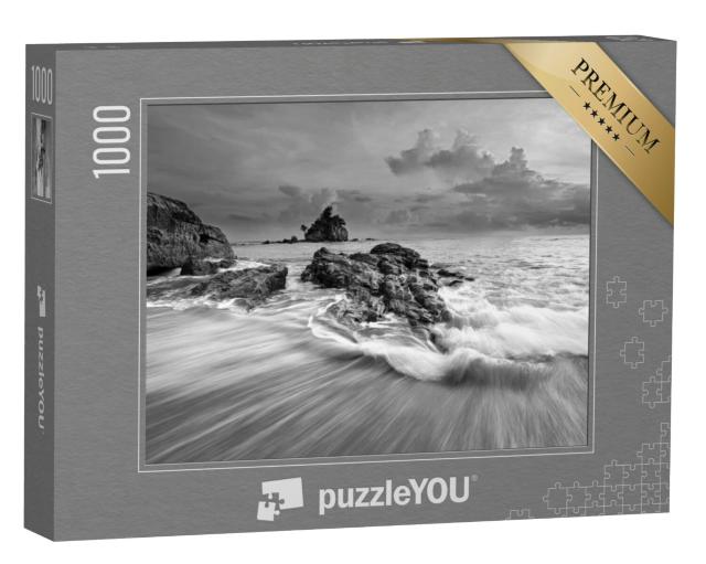 Puzzel 1000 stukjes „Bewegingen van de zee op het strand“