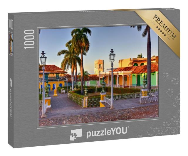 Puzzle 1000 Teile „UNESCO-Weltkulturerbe Plaza Mayor im Zentrum von Trinidad, Kuba“