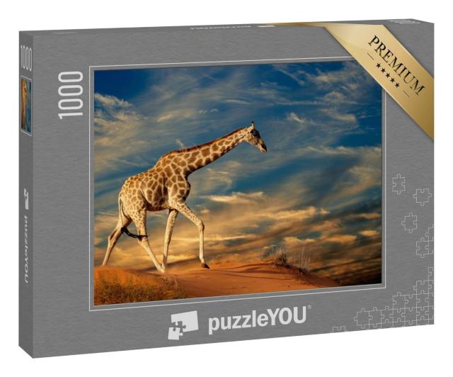 Puzzle 1000 Teile „Giraffe auf einer Sanddüne in Südafrika“