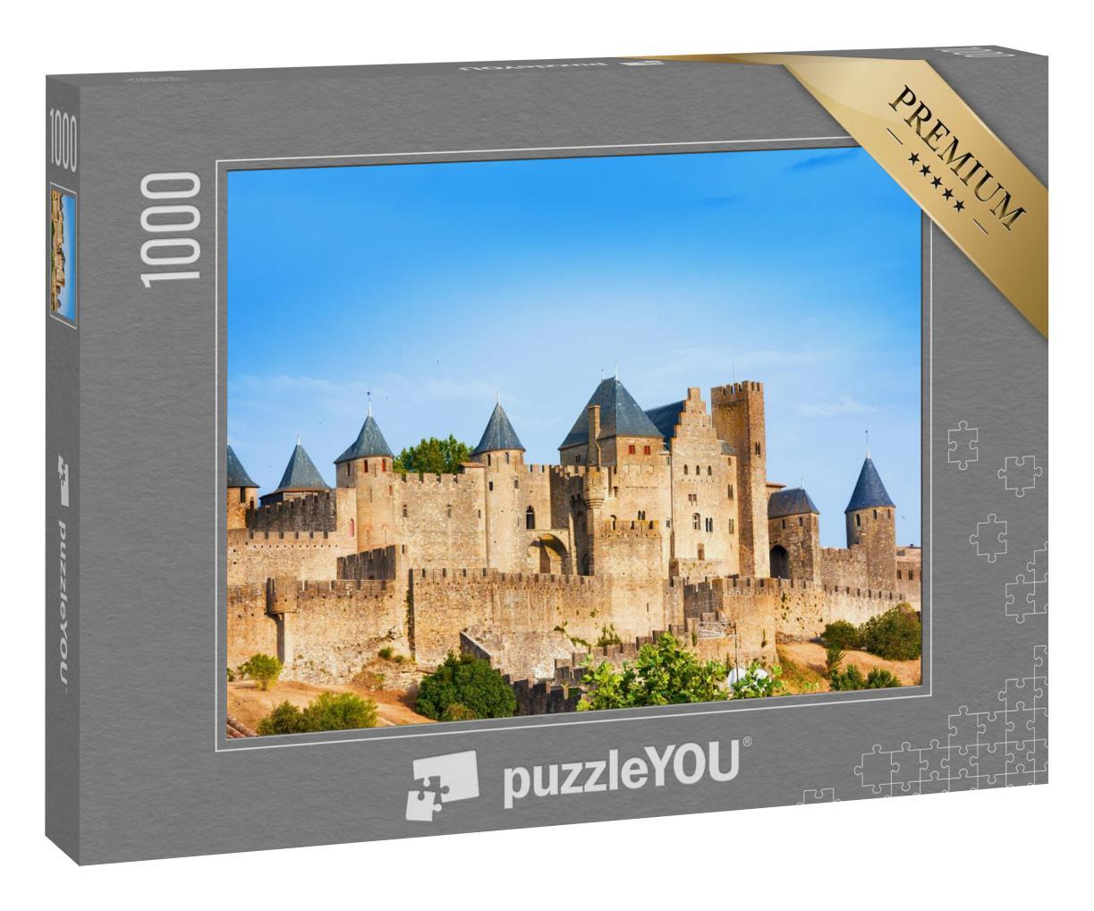 Puzzle 1000 Teile „Tolle Aussicht auf die alte Festung von Carcassone. Frankreich, UNESCO-Weltkulturerbe“