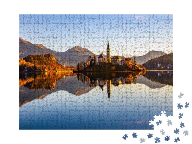 Puzzle 1000 Teile „der wunderschöne slowenische See im Herbst“