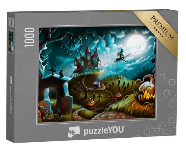 Puzzel 1000 stukjes „Illustratie: De mystieke nacht van Halloween“