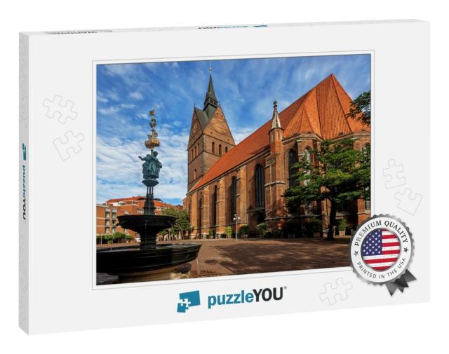 Church on Market Place on the Market Square in Hanover in... Jigsaw Puzzle