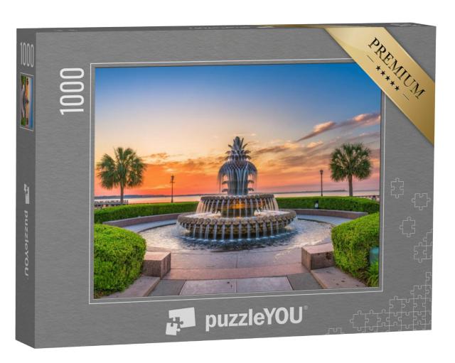 Puzzel 1000 stukjes „Het waterkantpark met ananasfontein, Charleston, South Carolina, Verenigde Staten“