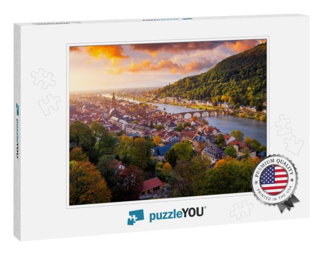 Landmark & Beautiful Heidelberg Town with Neckar River, G... Jigsaw Puzzle