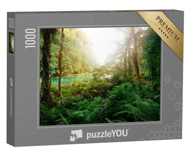 Puzzel 1000 stukjes „Mysterieuze Maya-jungle, Nationaal Park Semuc Champey Guatemala“