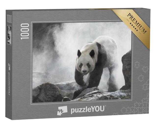 Puzzel 1000 stukjes „Reuzenpanda in de mist“