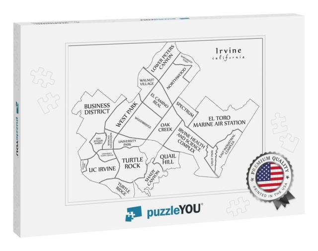 Modern City Map - Irvine California City of the USA with N... Jigsaw Puzzle