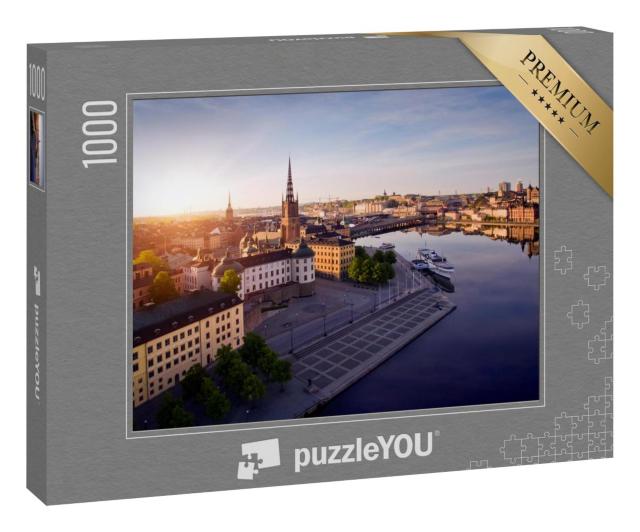 Puzzle 100 Teile „Luftaufnahme der Stadt Stockholm“