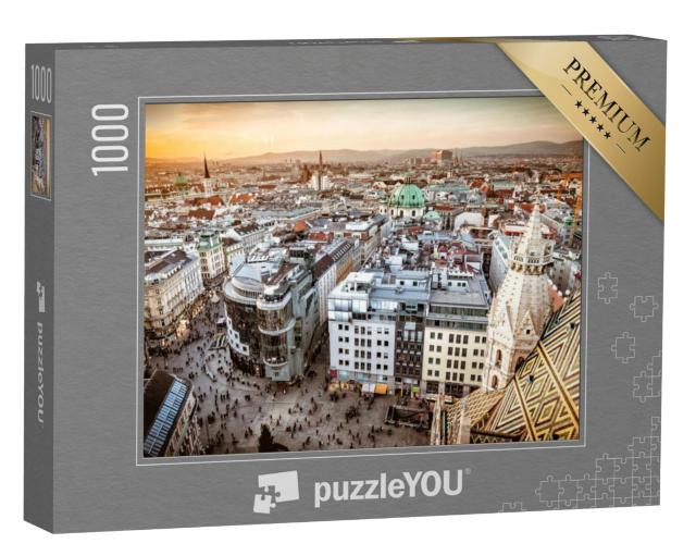 Puzzel 1000 stukjes „Wenen bij zonsondergang, Oostenrijk“