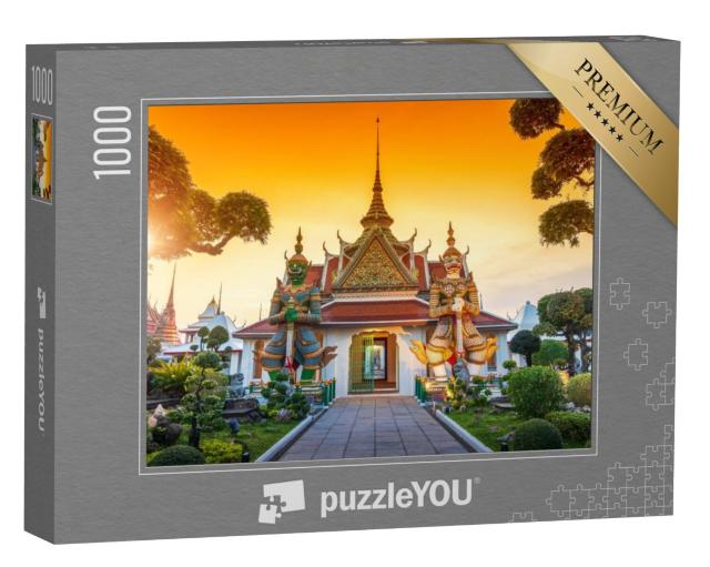 Puzzel 1000 stukjes „Wat Arun tempel bij zonsondergang in Bangkok, Thailand“