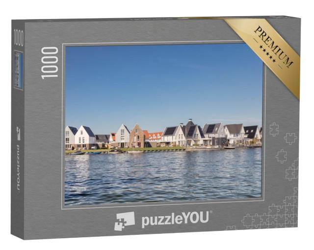 Puzzel 1000 stukjes „Luxe vrijstaande huizen aan het Veluwemeer in Harderwijk, Nederland“